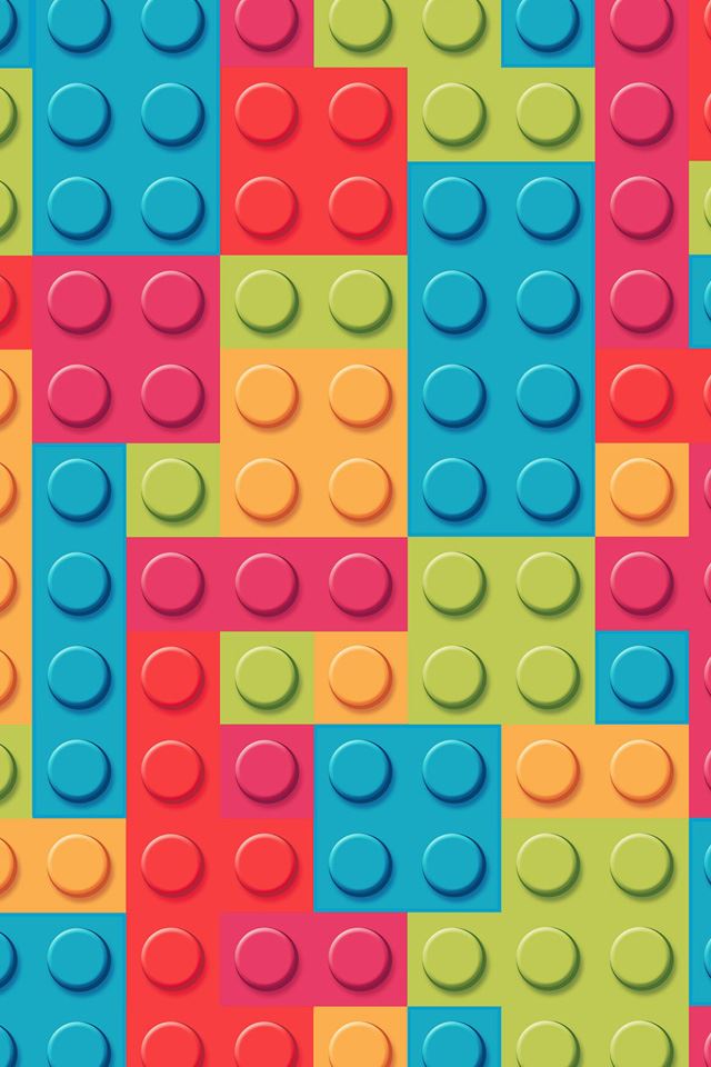 640x960 Rainbow lego art  - orange iPhone 4s Wallpaper