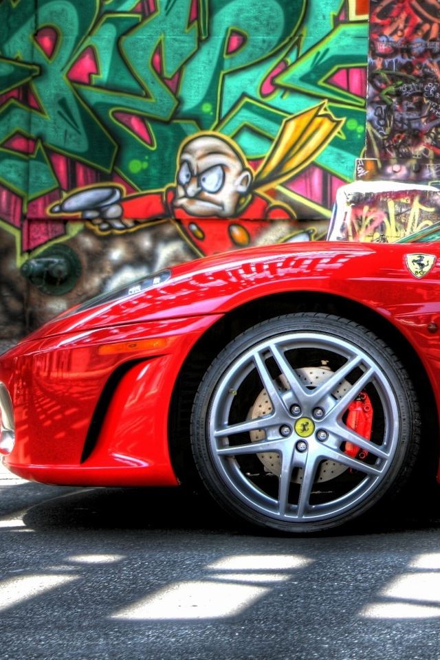 640x960 Ferrari Nose - white iPhone 4s Wallpaper