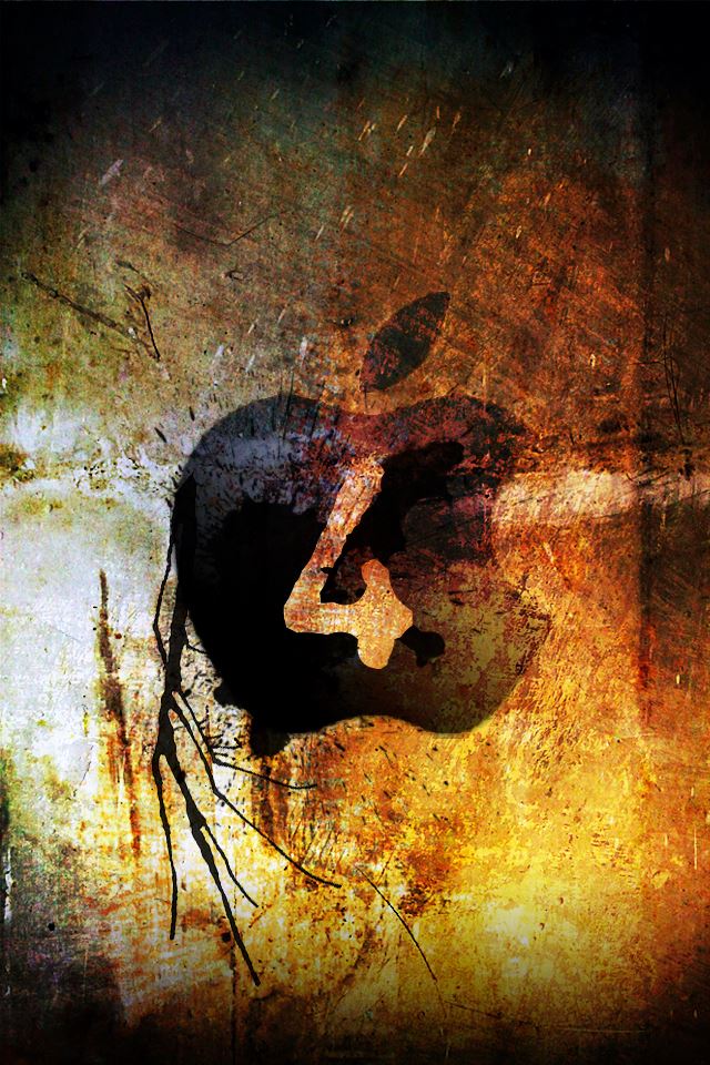 640x960 Apple Logo Four - dark (black) iPhone 4s Wallpaper