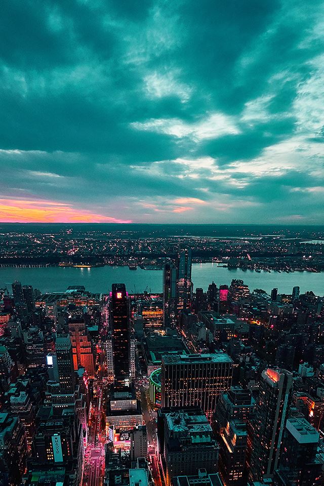640x960 City view sunset river - black iPhone 4s Wallpaper
