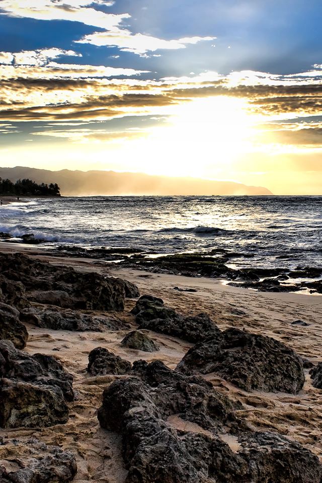 640x960 Sea Shore Sunset - sunset iPhone 4s Wallpaper