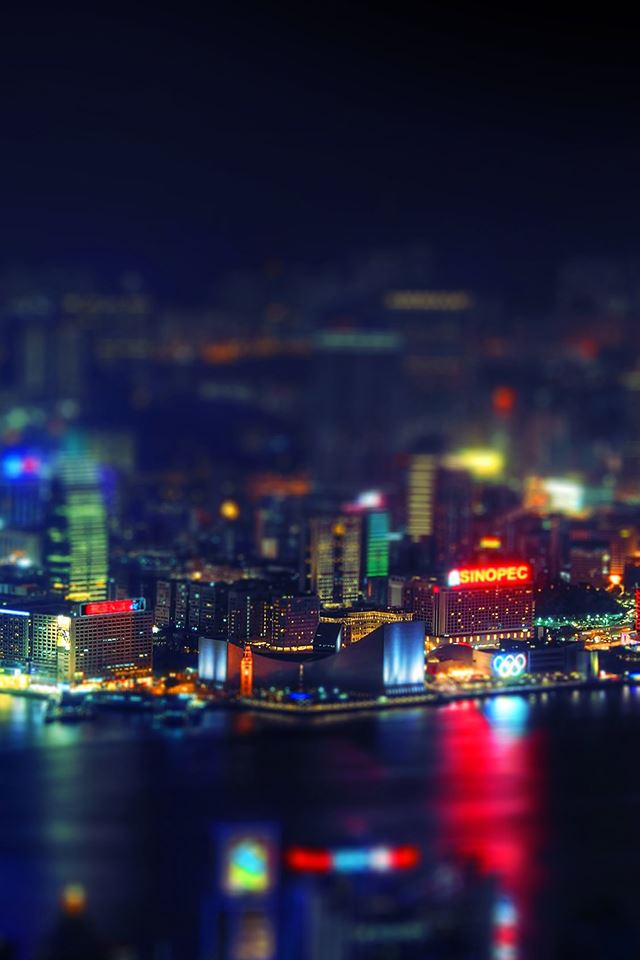 640x960 Hongkong night - white iPhone 4s Wallpaper