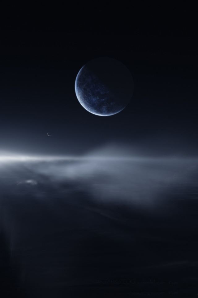 640x960 Subzero tranquility - moon iPhone 4s Wallpaper