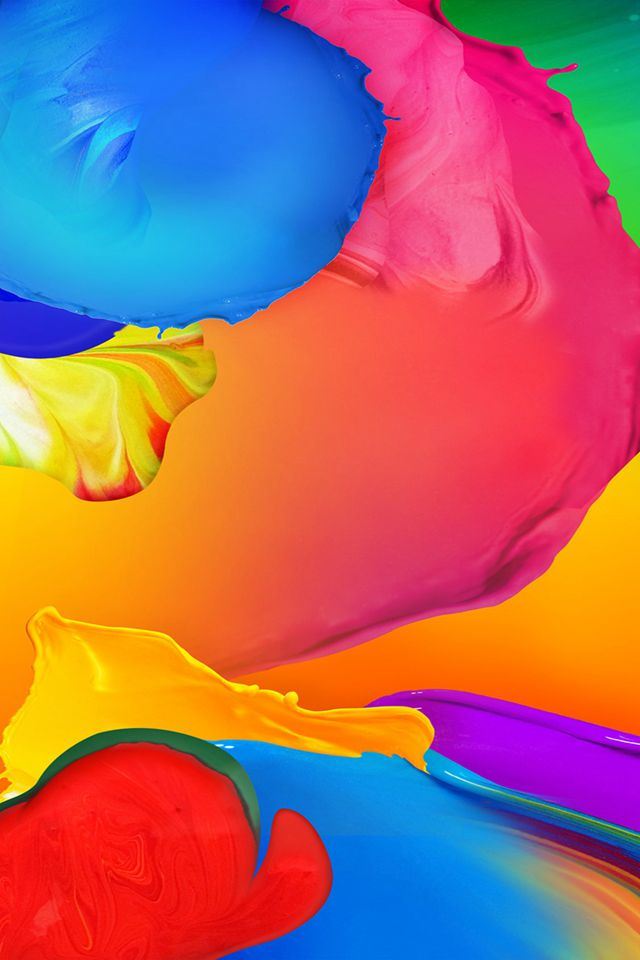 Rainbow color paint art ink default pattern iPhone 4s wallpaper 