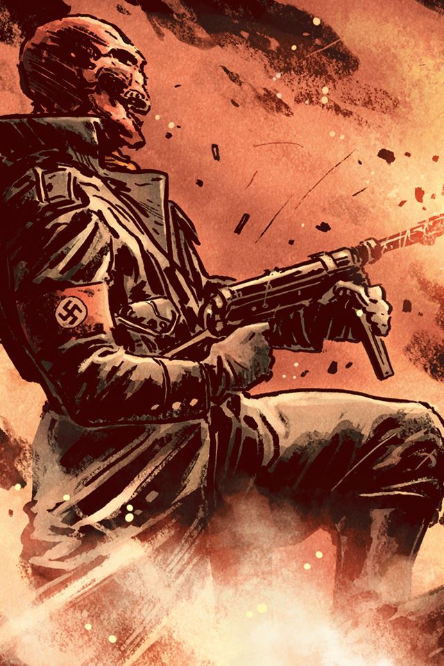 640x960 Skeleton Nazi - black iPhone 4s Wallpaper