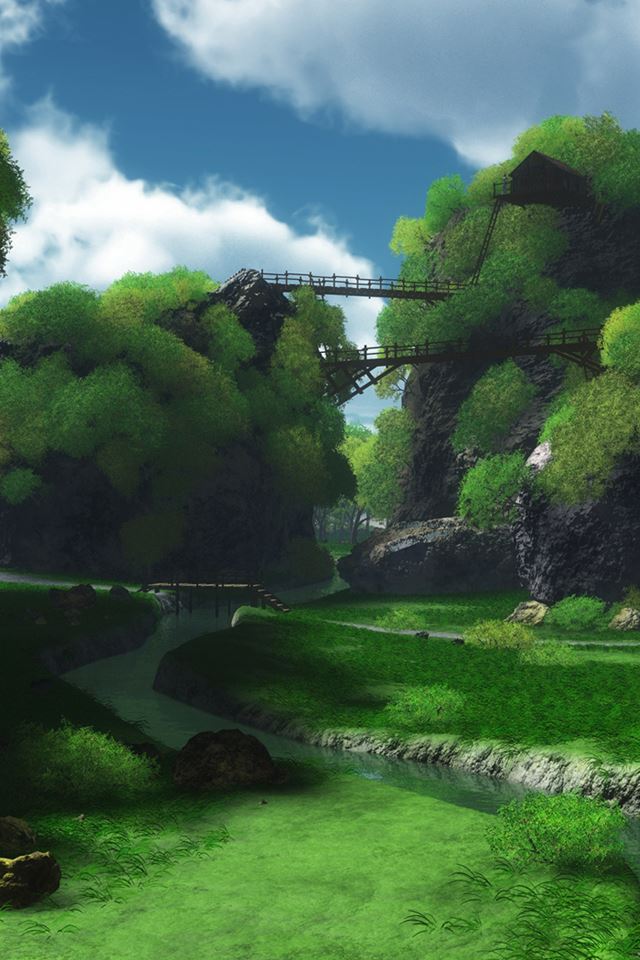 640x960 Village Painting - painting iPhone 4s Wallpaper