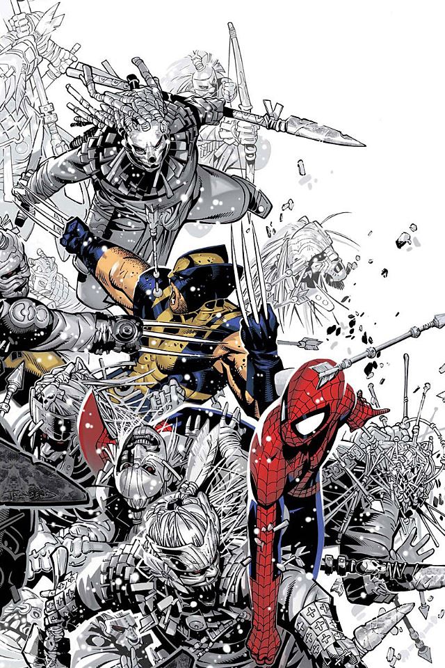 640x960 Spiderman x Xmen - white iPhone 4s Wallpaper