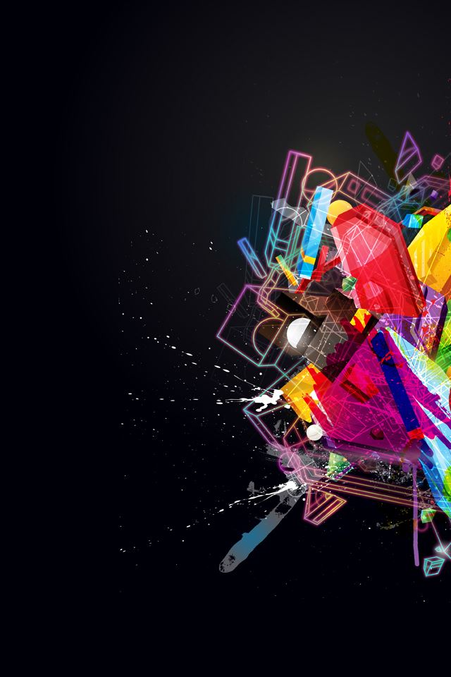 640x960 Abstract Shapes - colorful iPhone 4s Wallpaper