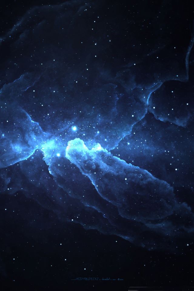 640x960 Atlantis nebula - cyan iPhone 4s Wallpaper