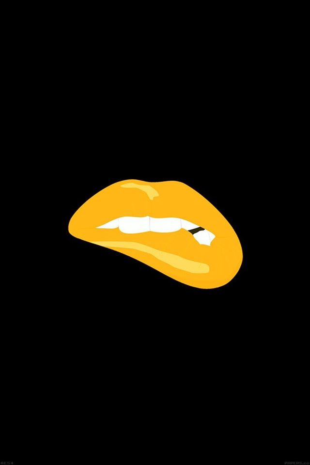 640x960 Biting lips gold black background minimal - black iPhone 4s Wallpaper