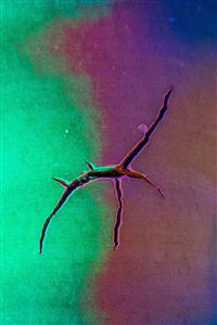 Rainbox crack abstract green pattern background iPhone 4s wallpaper