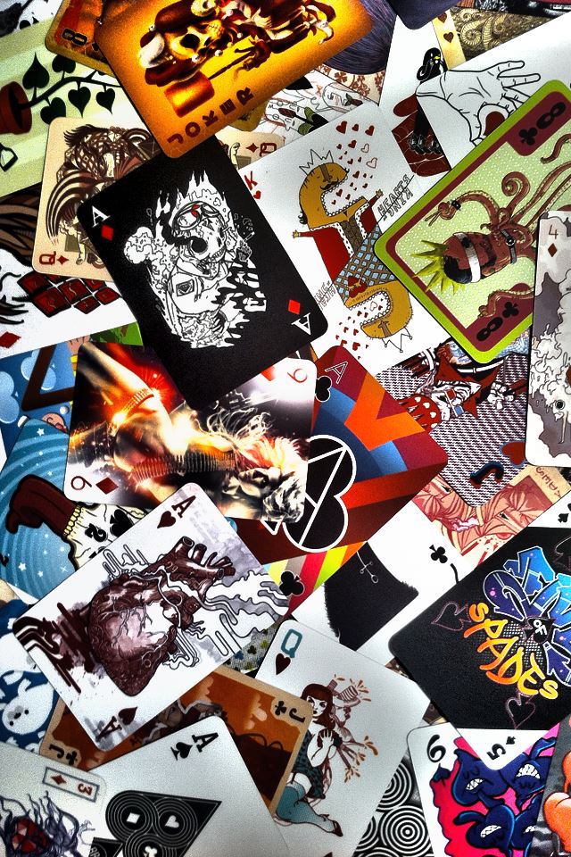 640x960 Abstract Cards - playing iPhone 4s Wallpaper