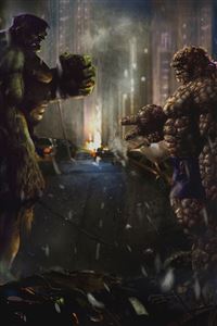 Hulk vs. Thing RPS iPhone 4s wallpaper