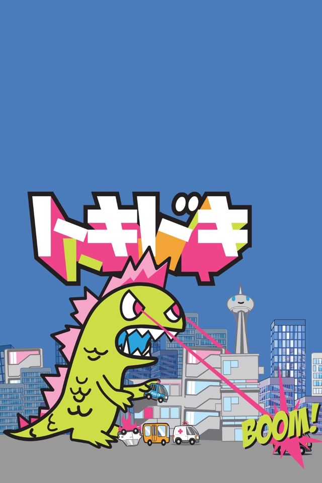 640x960 Godzilla Destroy City - anime iPhone 4s Wallpaper