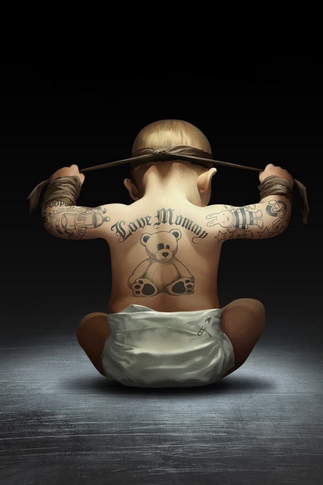 640x960 Tattoo Love Mommy - cute iPhone 4s Wallpaper