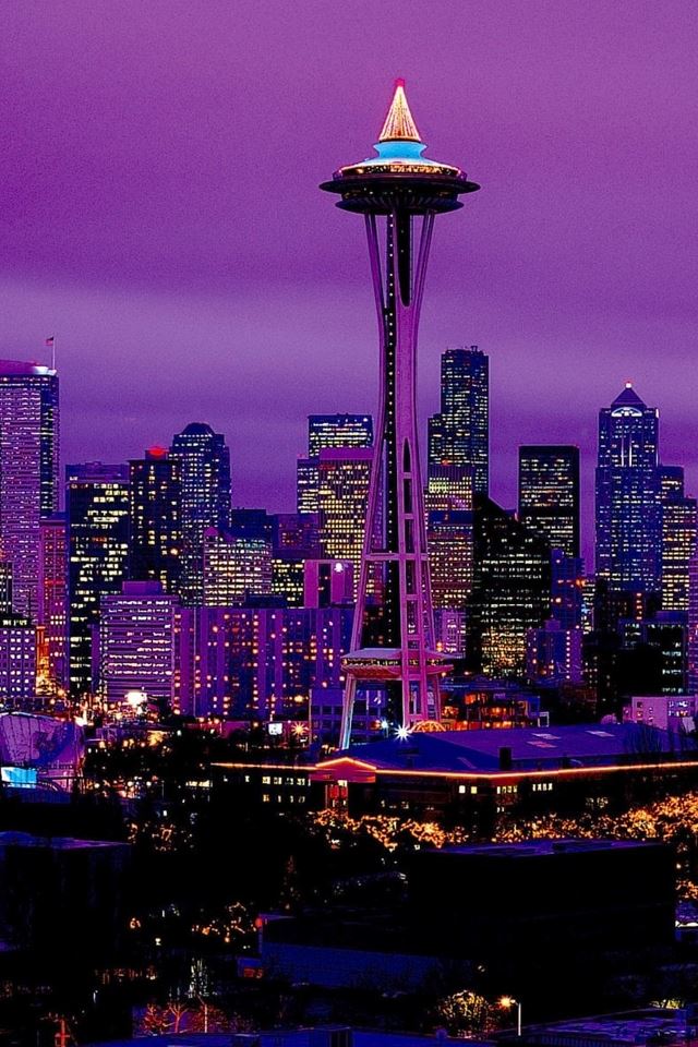 640x960 Purple City - city iPhone 4s Wallpaper