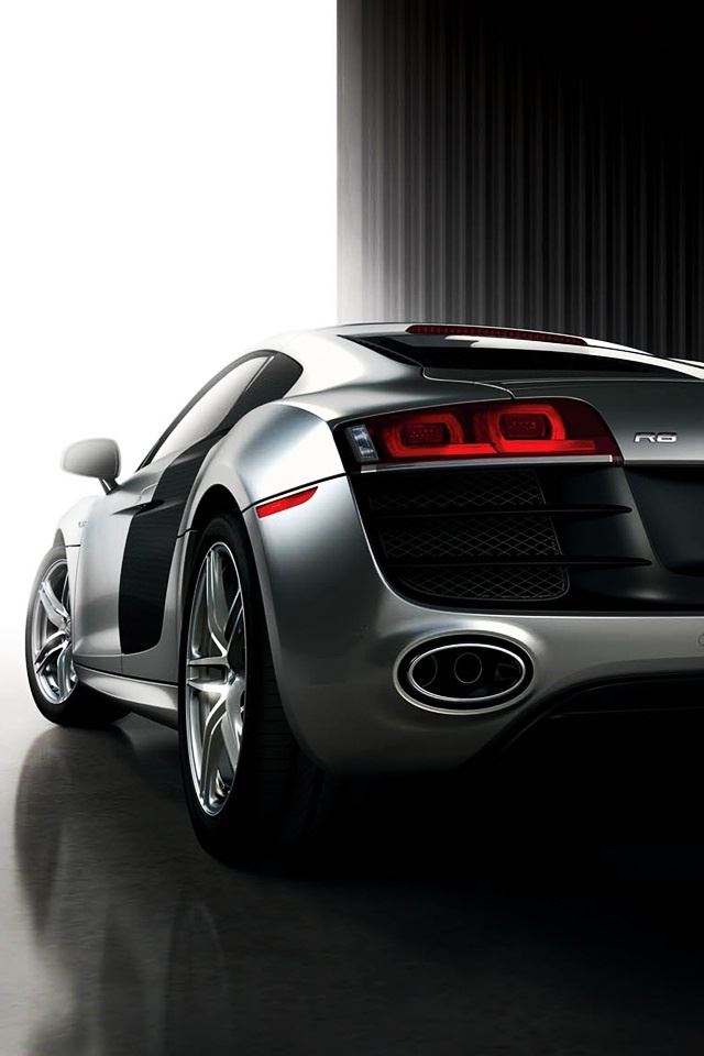 640x960 Audi R8 - gray iPhone 4s Wallpaper