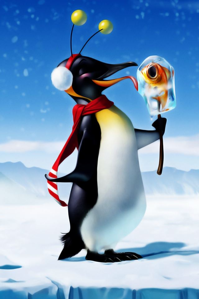 640x960 Penguin Smiling -  iPhone 4s Wallpaper