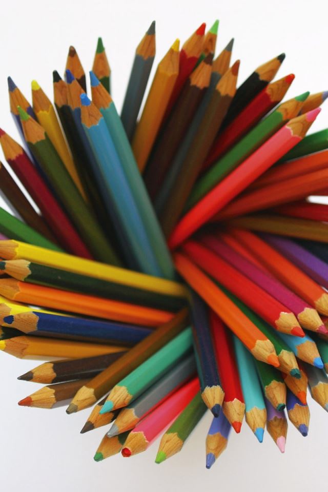 640x960 Colorful pencils - colorful iPhone 4s Wallpaper