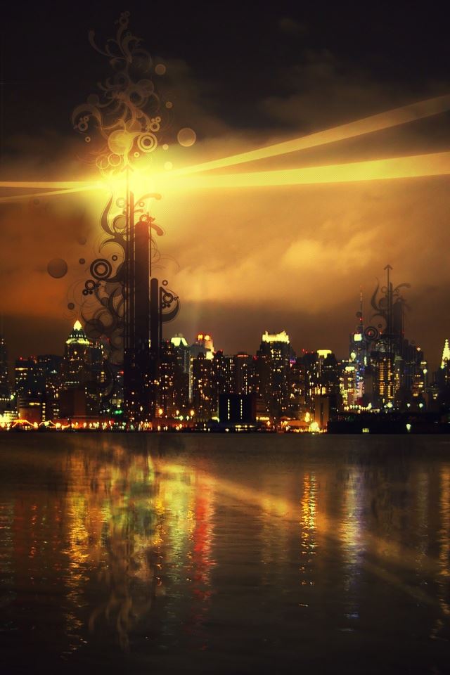 640x960 Night scape - night iPhone 4s Wallpaper