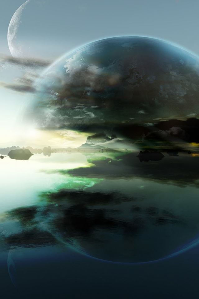 640x960 Planet reflection - reflection iPhone 4s Wallpaper