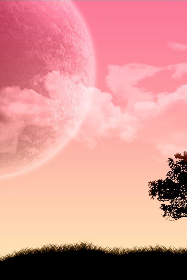 640x960 Pink sky scenery - white iPhone 4s Wallpaper