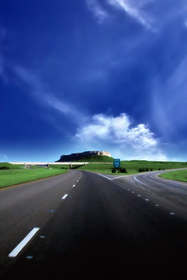 640x960 Road splitting -  iPhone 4s Wallpaper