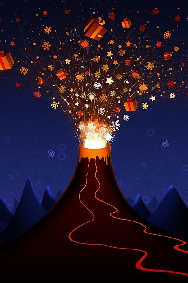 640x960 Christmas volcano - white iPhone 4s Wallpaper