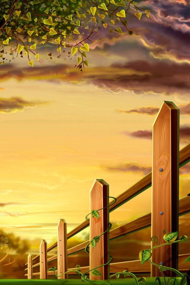 640x960 Fence illustration - fence iPhone 4s Wallpaper