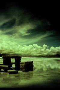 Bench on the beach wallpaper