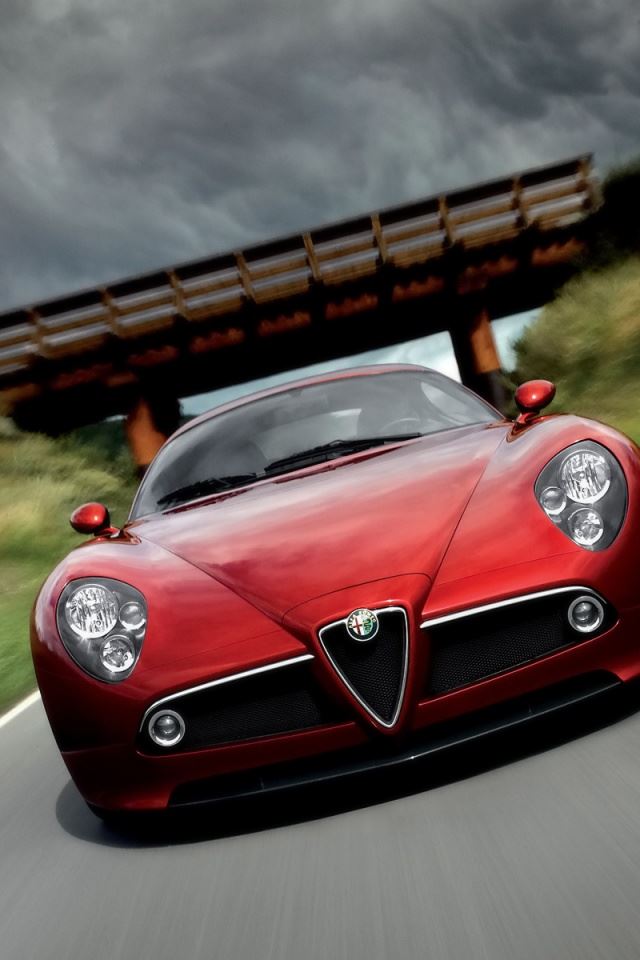 640x960 Alfa Romeo 8C front -  iPhone 4s Wallpaper