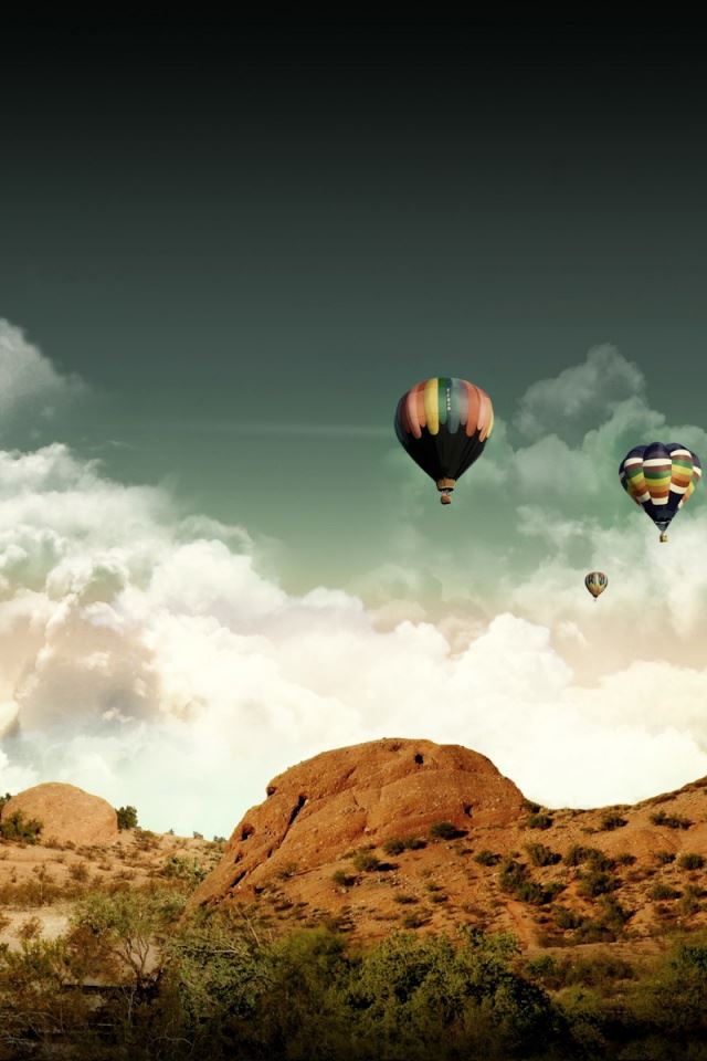 640x960 balloons in the air - balloons iPhone 4s Wallpaper