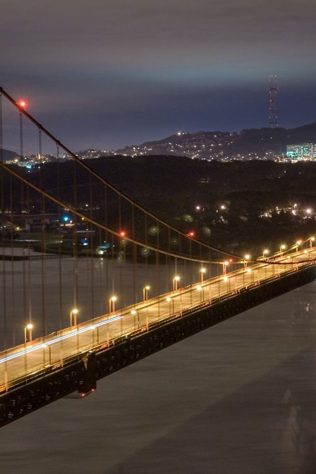 640x960 san francisco bridge at night - san iPhone 4s Wallpaper