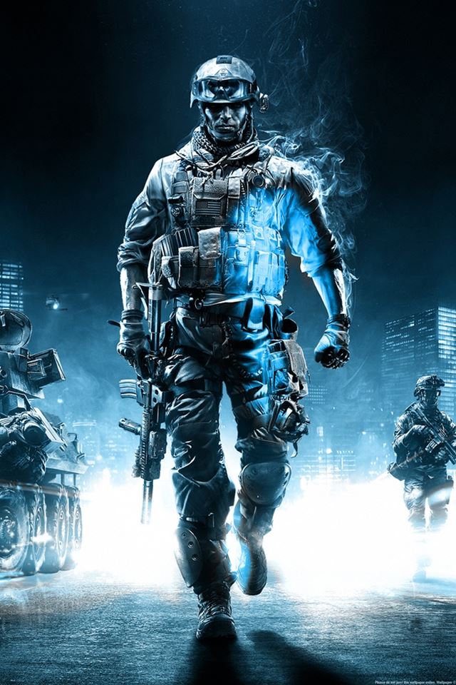 640x960 Battlefield 3 Action Game - white iPhone 4s Wallpaper