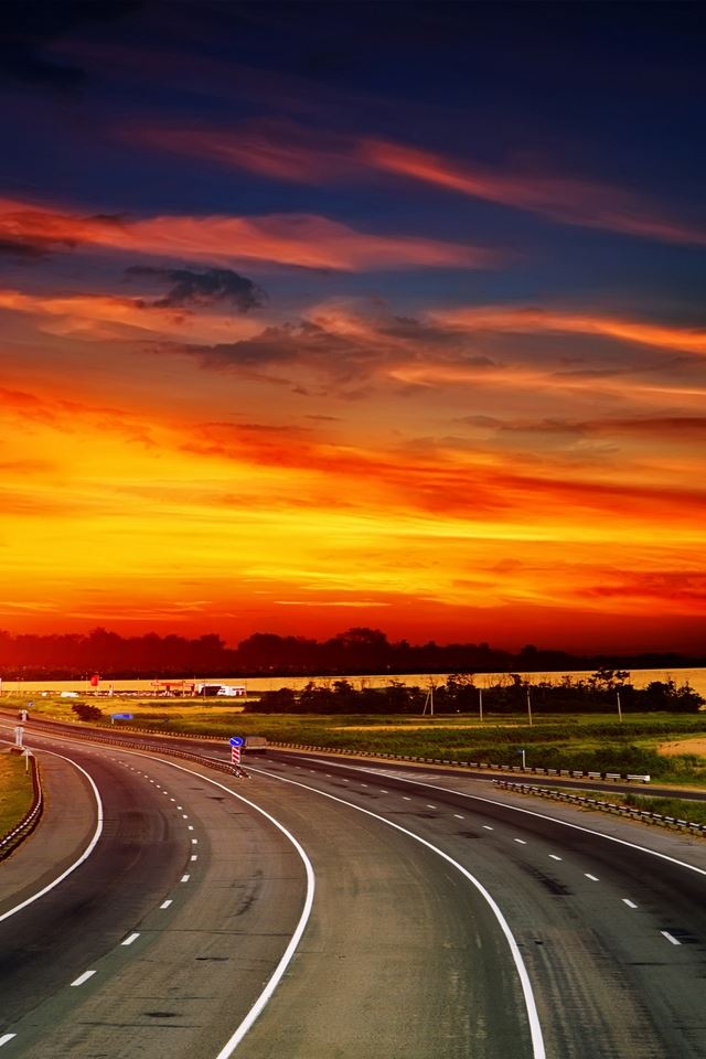 640x960 The Way To Sunset - way iPhone 4s Wallpaper