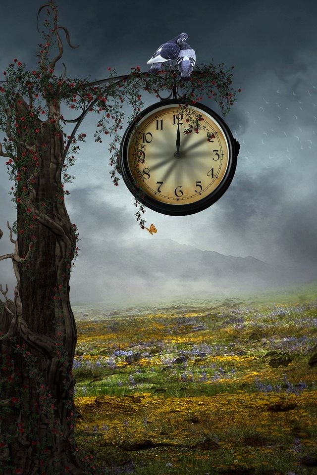 640x960 Fantasy Tree Watch -  iPhone 4s Wallpaper