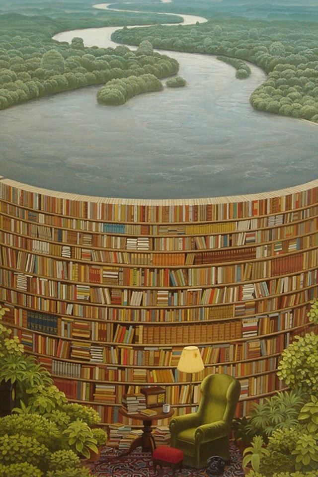 640x960 Jacek Yerka - jungle iPhone 4s Wallpaper