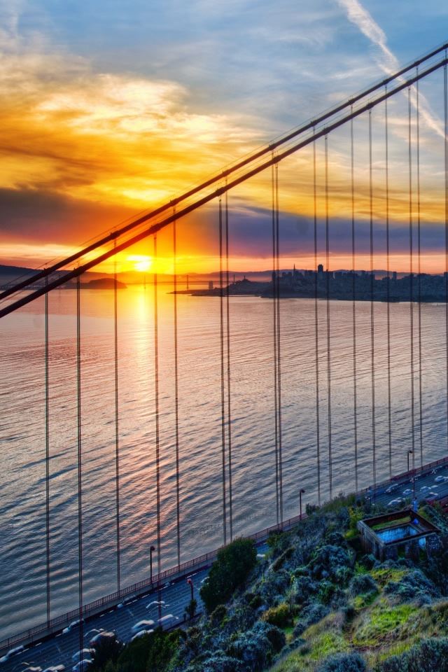 640x960 Sunrise At San Francisco - san iPhone 4s Wallpaper
