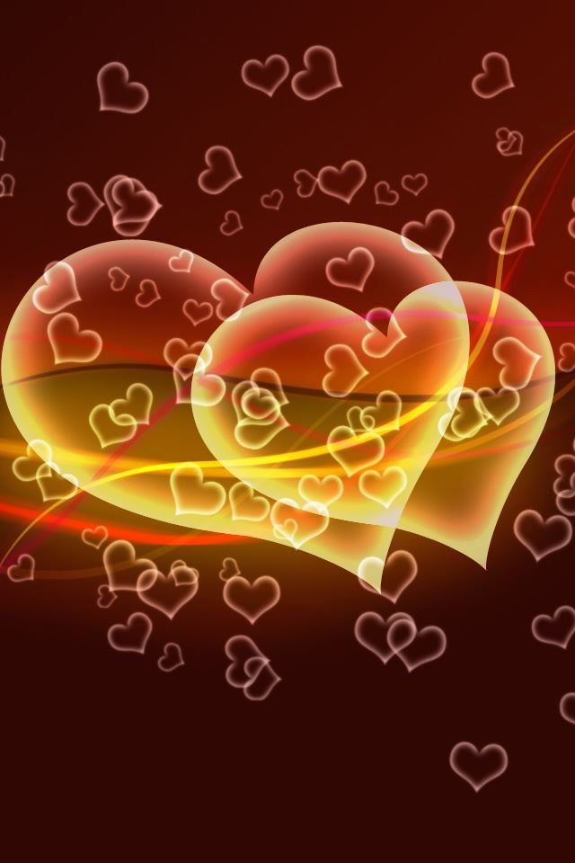 640x960 Flying Hearts - valentine's day iPhone 4s Wallpaper