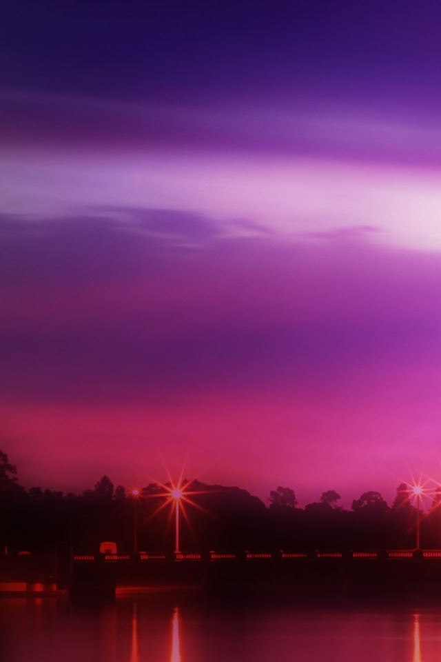 640x960 River Twilight - purple iPhone 4s Wallpaper