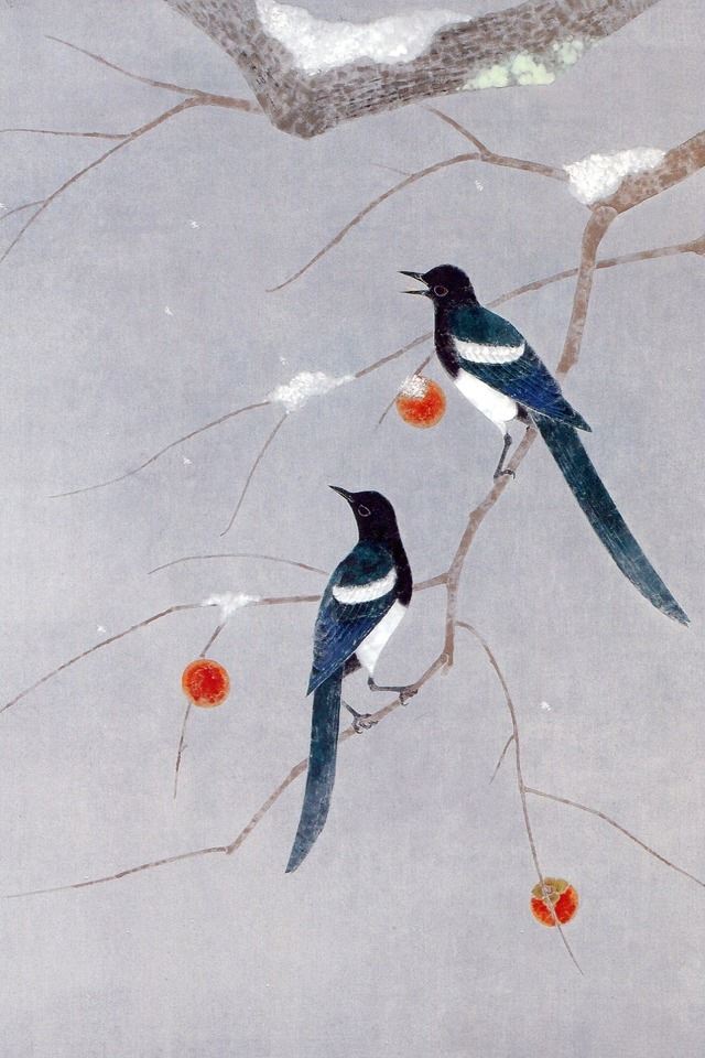 640x960 Magpies Teng sticks Annunciation -  iPhone 4s Wallpaper