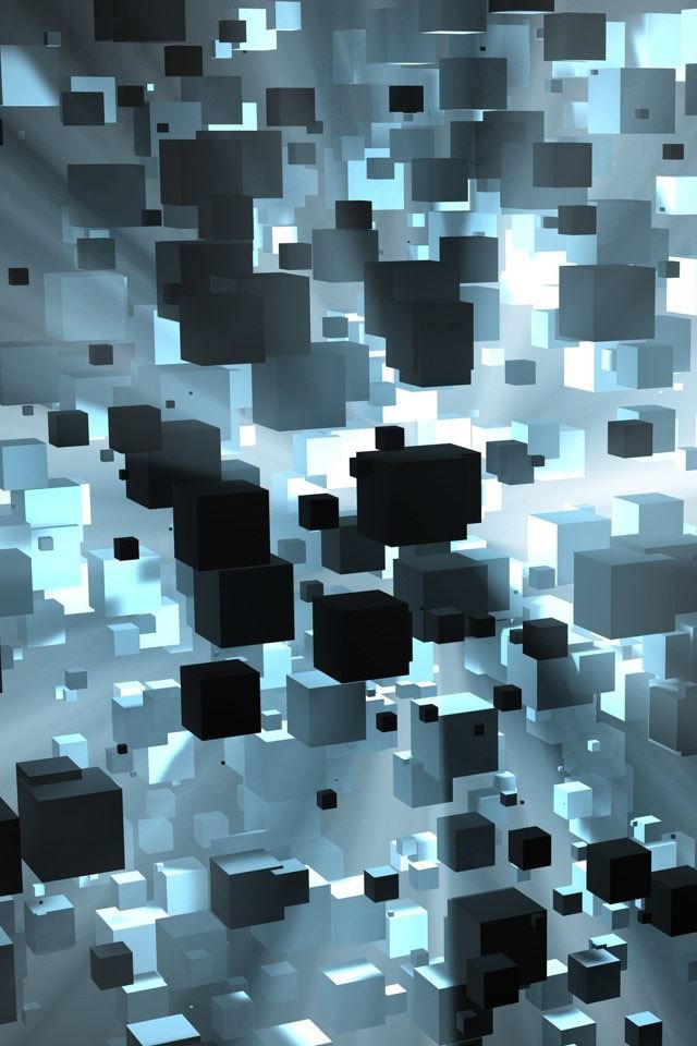 Floating Cubes iPhone 4s Wallpapers Free Download