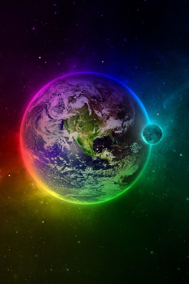 Colorful Earth iPhone 4s wallpaper 
