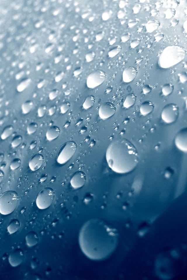 640x960 Cyan water droplets - droplets iPhone 4s Wallpaper