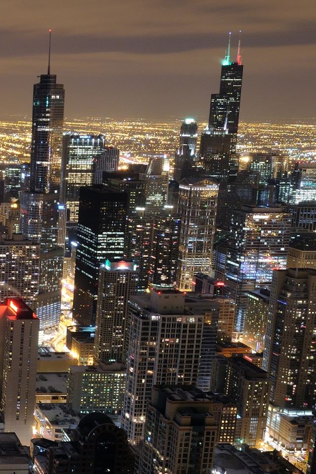 640x960 Chicago Skyline From John Hancock - chicago iPhone 4s Wallpaper