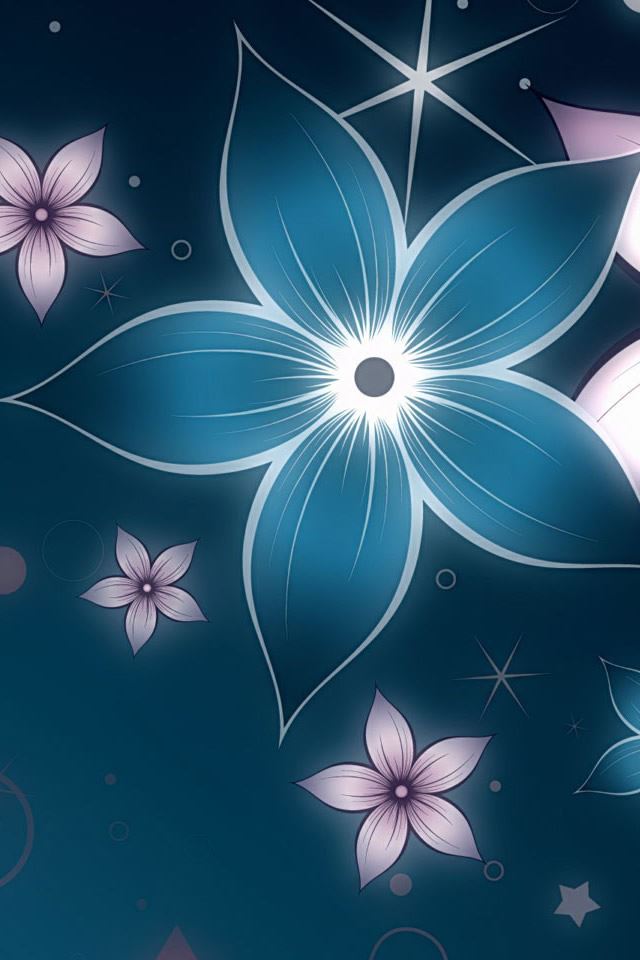 640x960 Glowing Flowers - circle iPhone 4s Wallpaper