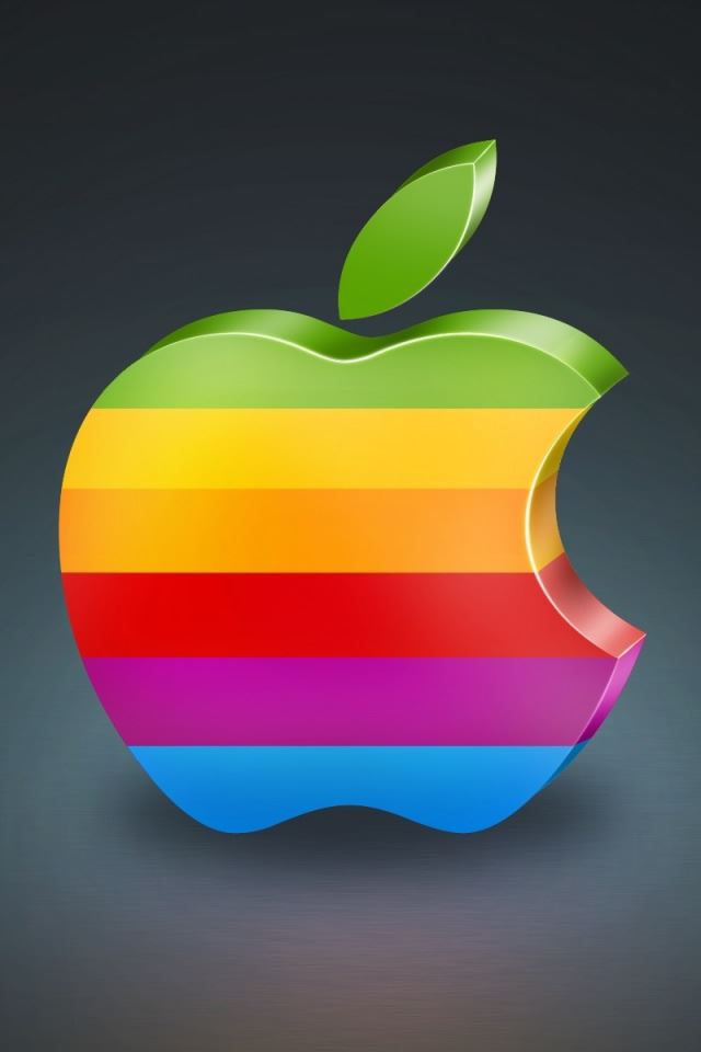 640x960 Apple 3D - logo iPhone 4s Wallpaper