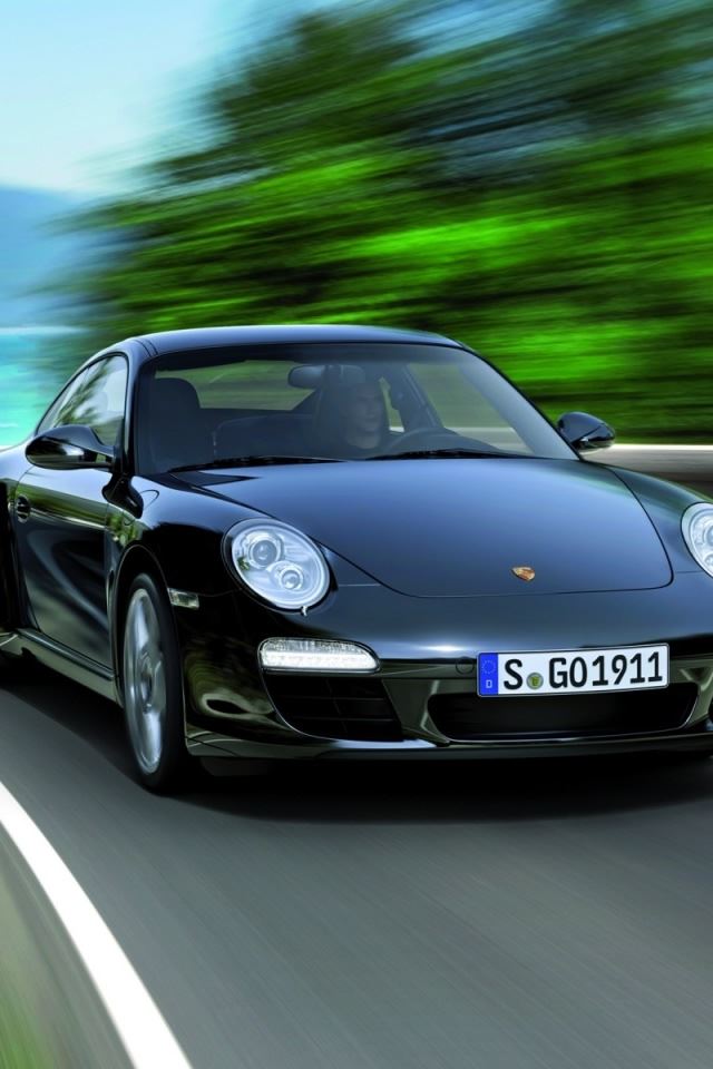 640x960 2011 Black Porsche 911 Black Edition - porsche iPhone 4s Wallpaper