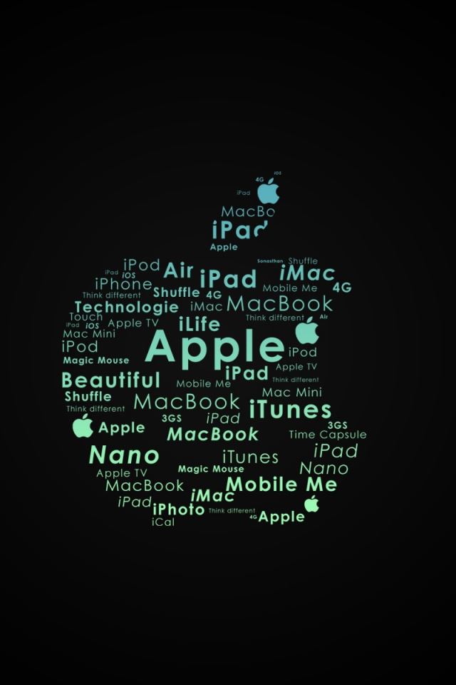 640x960 Apple Logo Typography - logo iPhone 4s Wallpaper