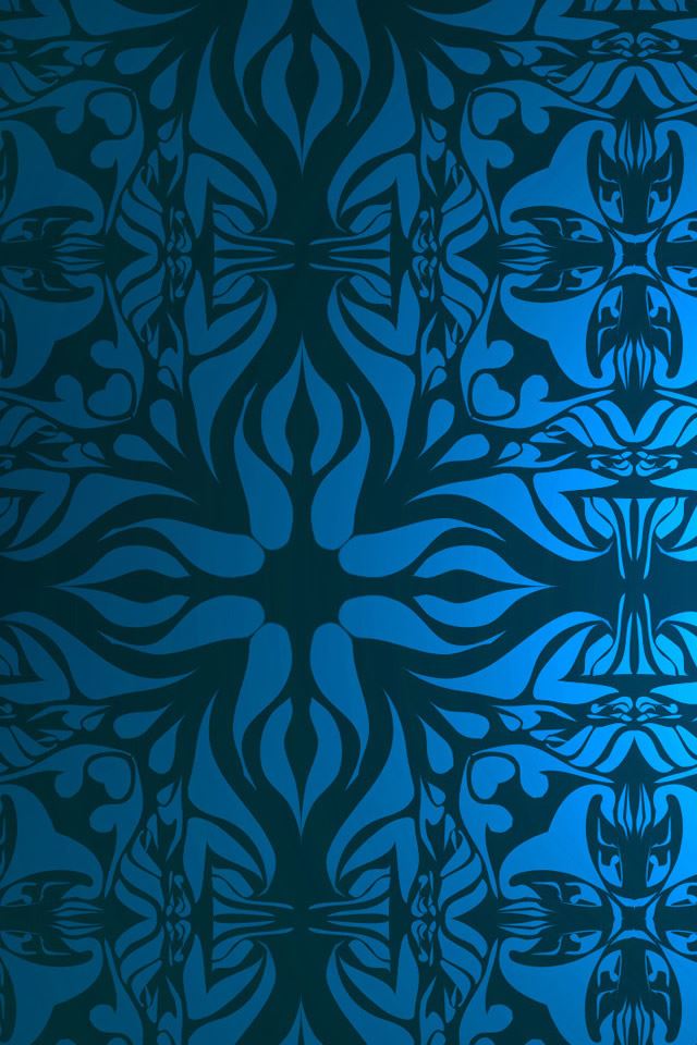 640x960 Vintage Blue Pattern - flower iPhone 4s Wallpaper
